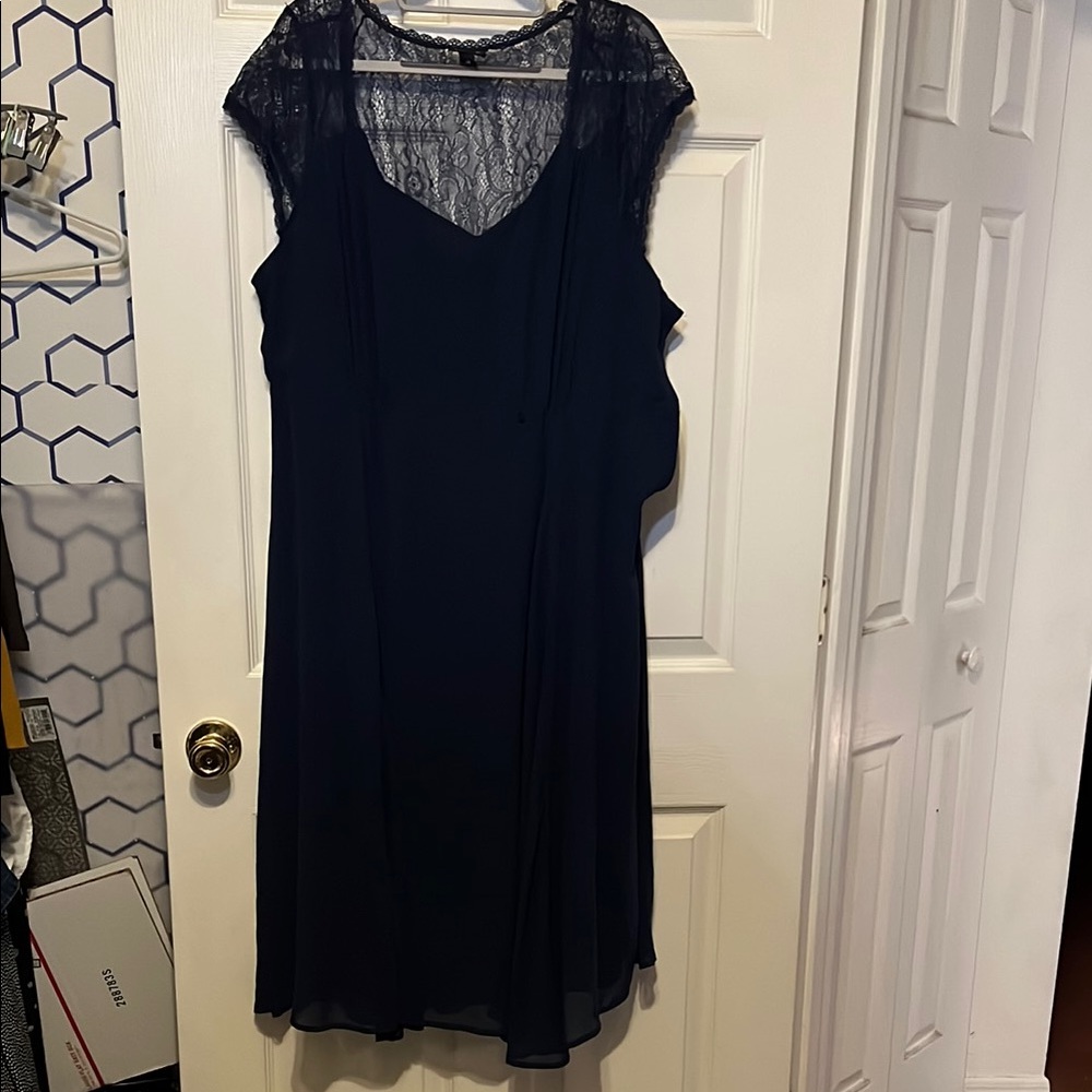 Torrid Elegant Blue Sheer and Lace Dress Size 18